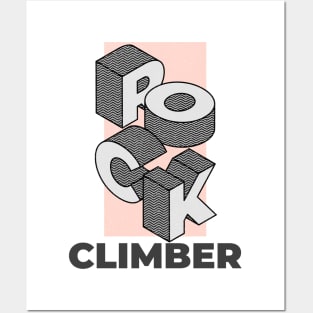 Rock Climber Pink Posters and Art